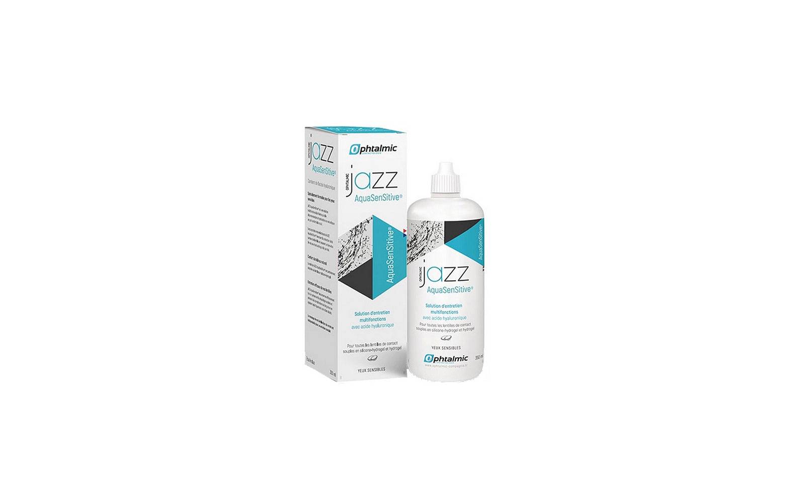 Jazz Aqua Sensitive 350 ml - solution d'entretien pour lentilles de contact